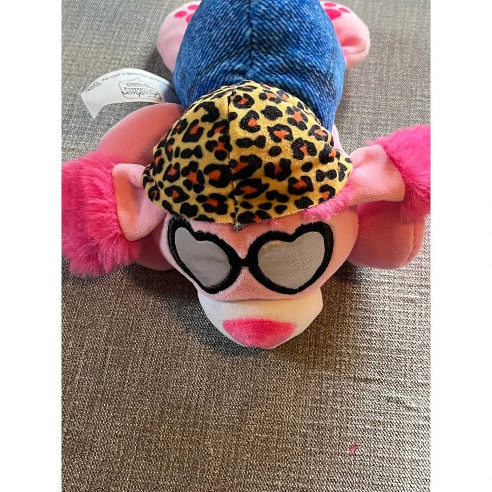 Fashion Puppyitos by Cutetitos Pink Poodle Plush Leopard Beret Heart Sunglasses
